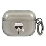 Etui KARL LAGERFELD Apple AirPods Pro Cover Glitter Karl`s Head Czarny Case